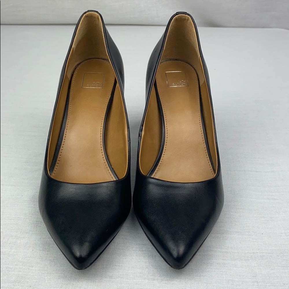 14th & Union Pointy Toed Black Leather Heels 7.5M